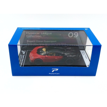 Bugatti Chiron Supersport red/black - skala 1:64 - PosterCars
